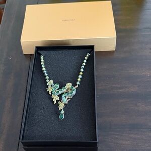 Haidi daus snake Luxurious Emerald and Gold Necklace